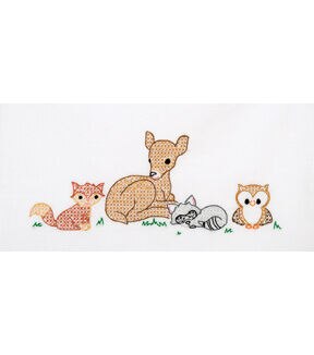 Jack Dempsey Deer & Friends Children's Stamped Perle Edge Pillowcase