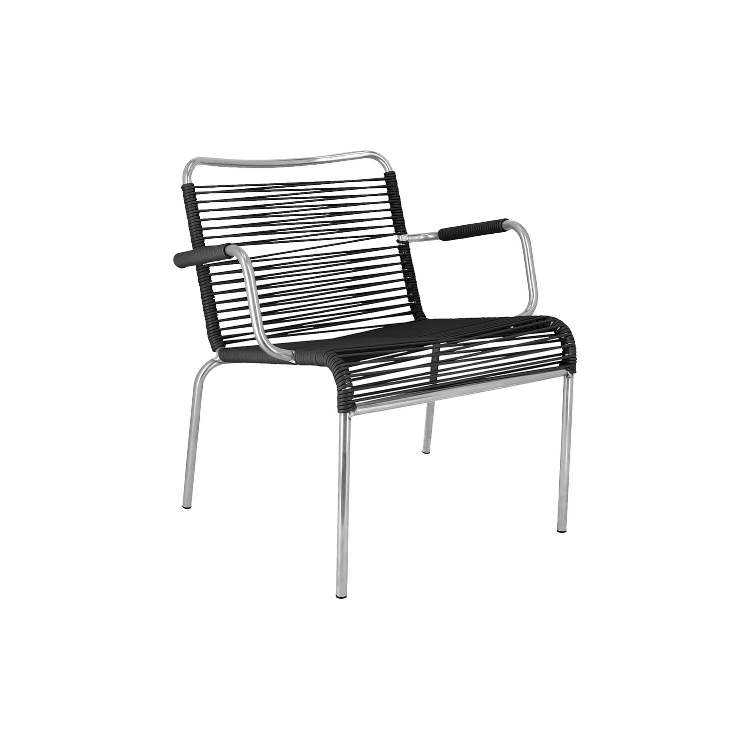 Mya Outdoor Lounge Chair with Armrests, black