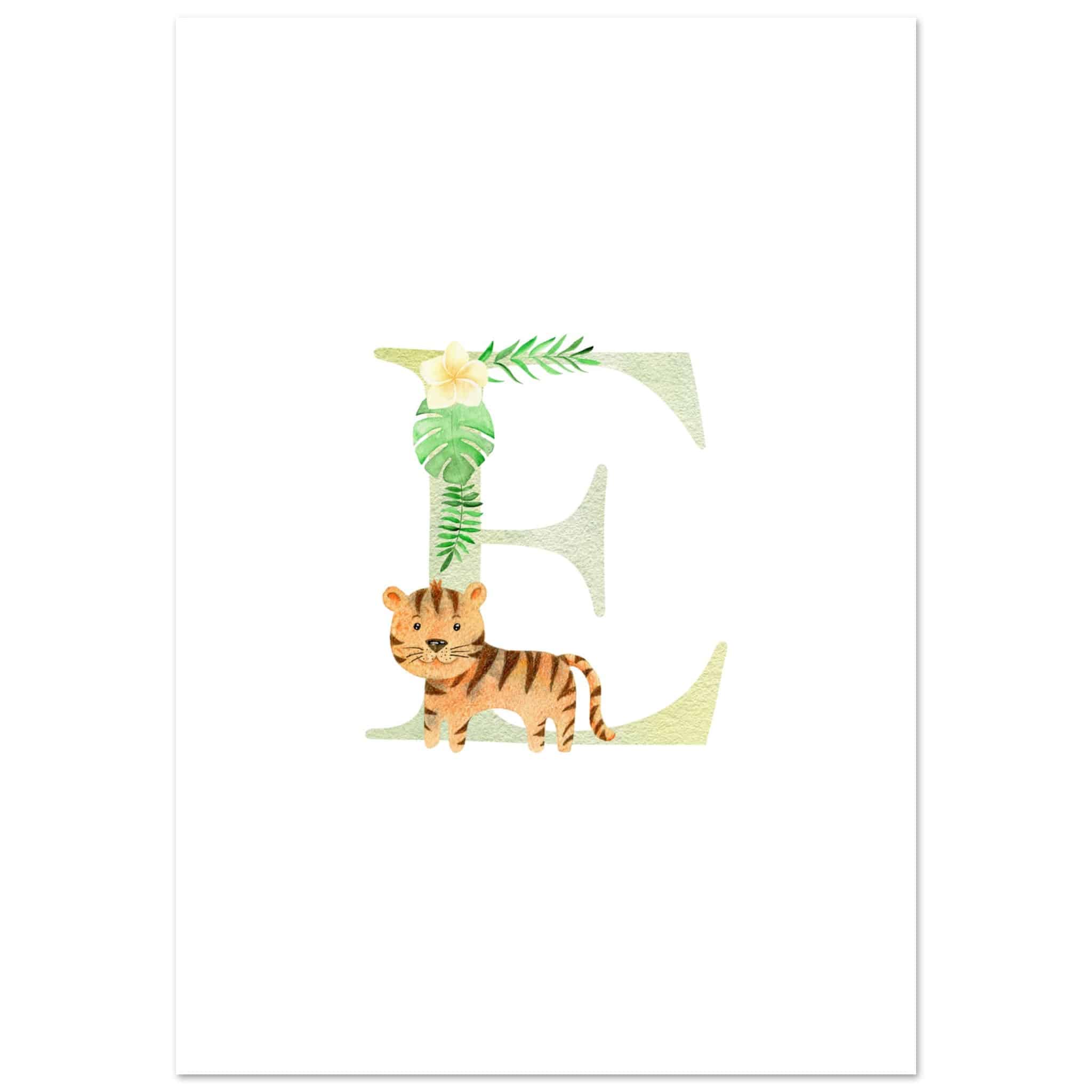 Artfulprints Poster Letter E kindernaam  - 70x100 cm - Meerkleurig