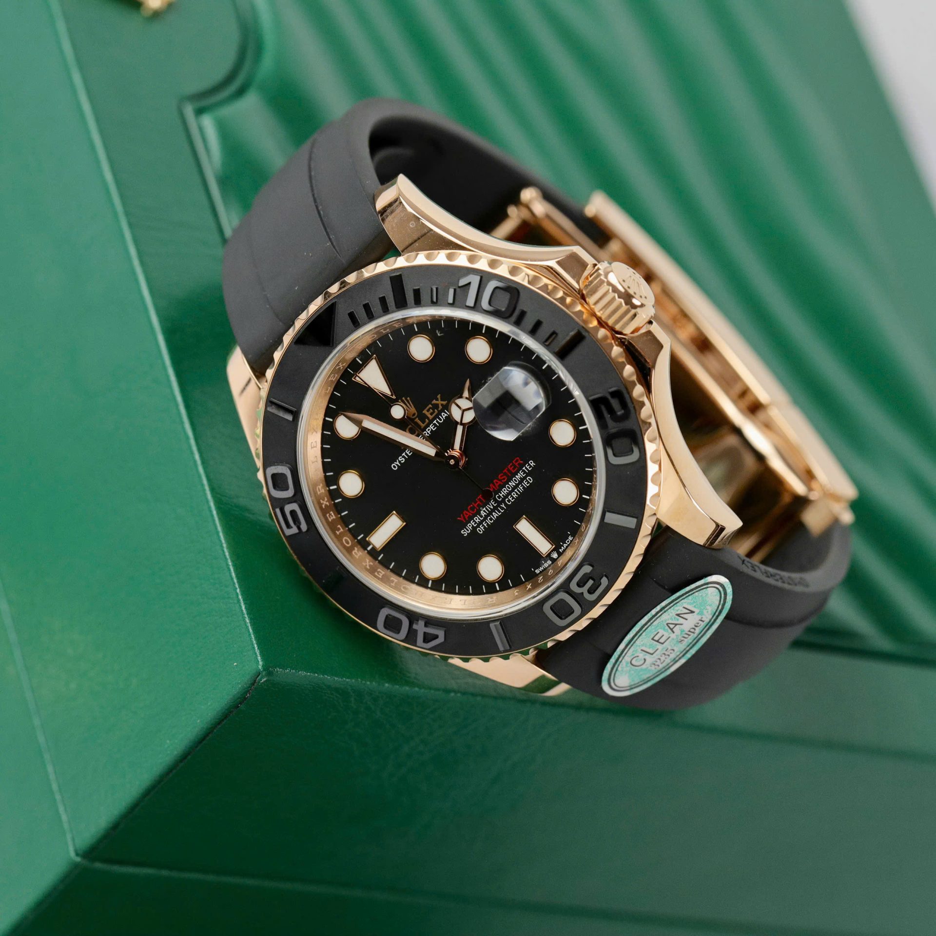Rolex Yacht-Master RG Plated Black Dial 40mm Oysterflex Super Clone