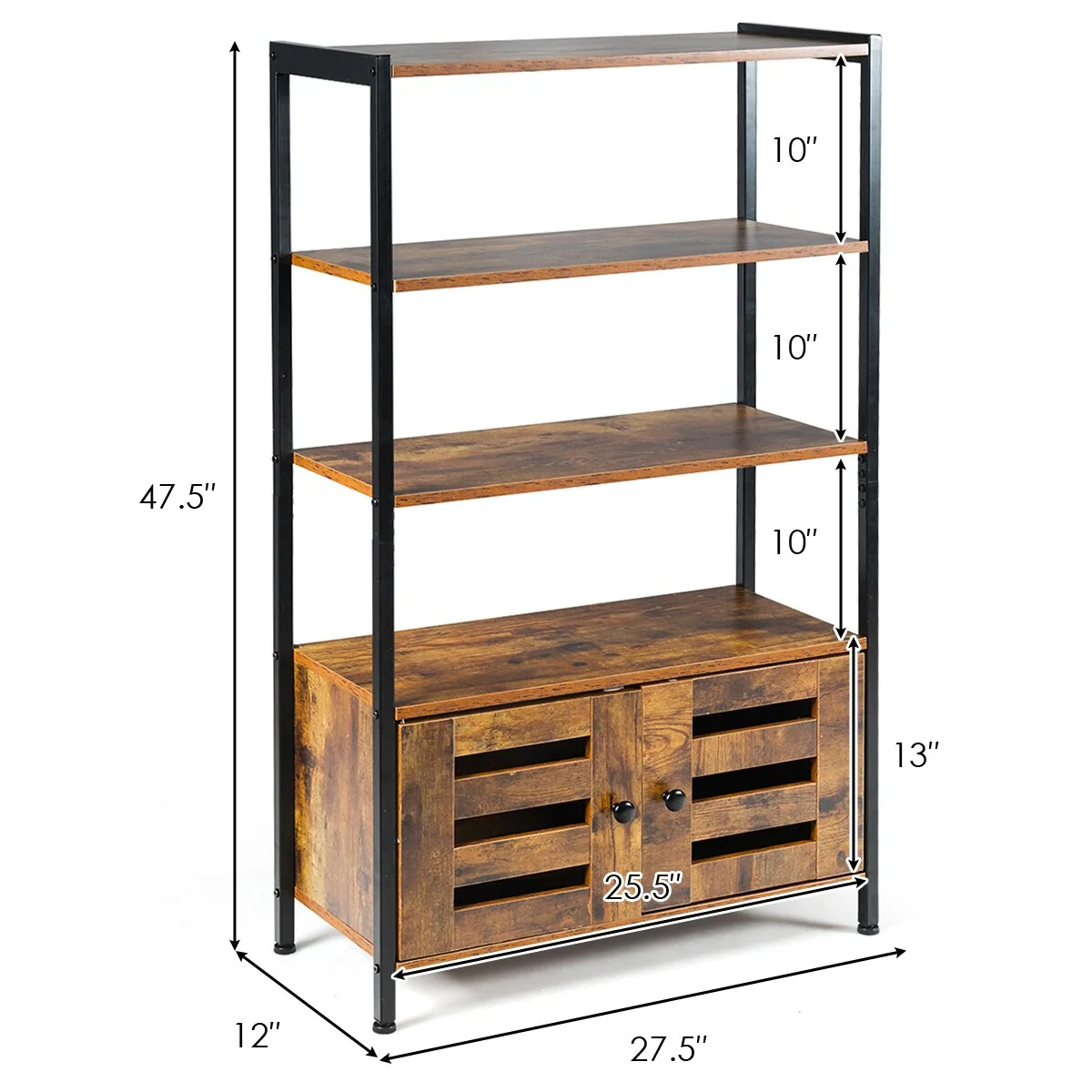 Costway Industrial Storage Cabinet Bookshelf Bookcase Bathroom Floor - See Details