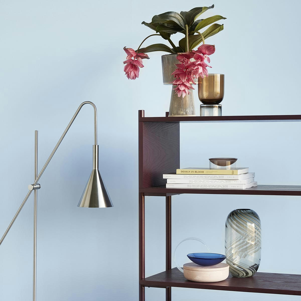 ROPE - Lampadaire en métal nickel