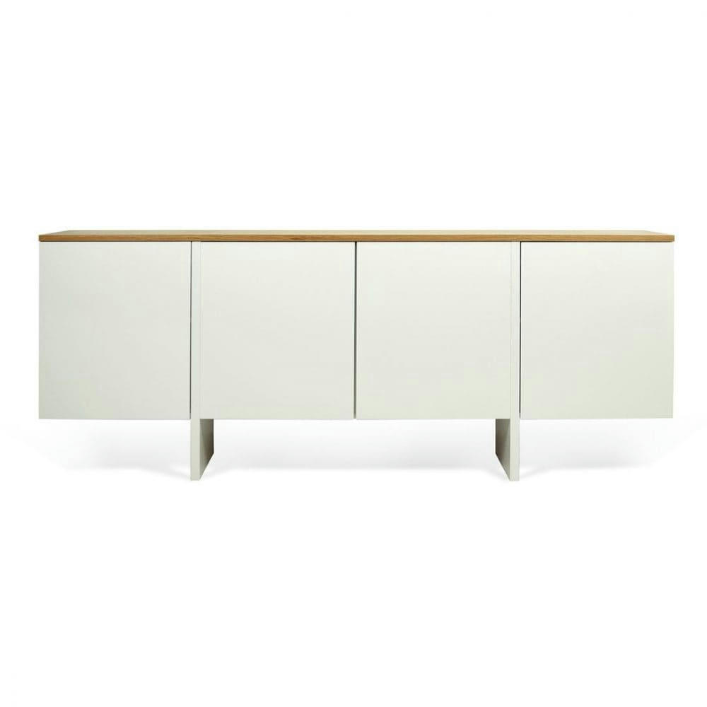EDGE - Buffet  placage chêne naturel et blanc laqué