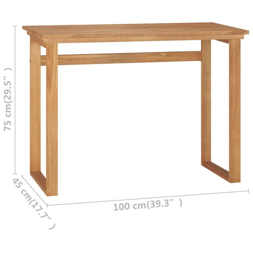NNEVL Desk 100x45x75 cm Solid Teak Wood