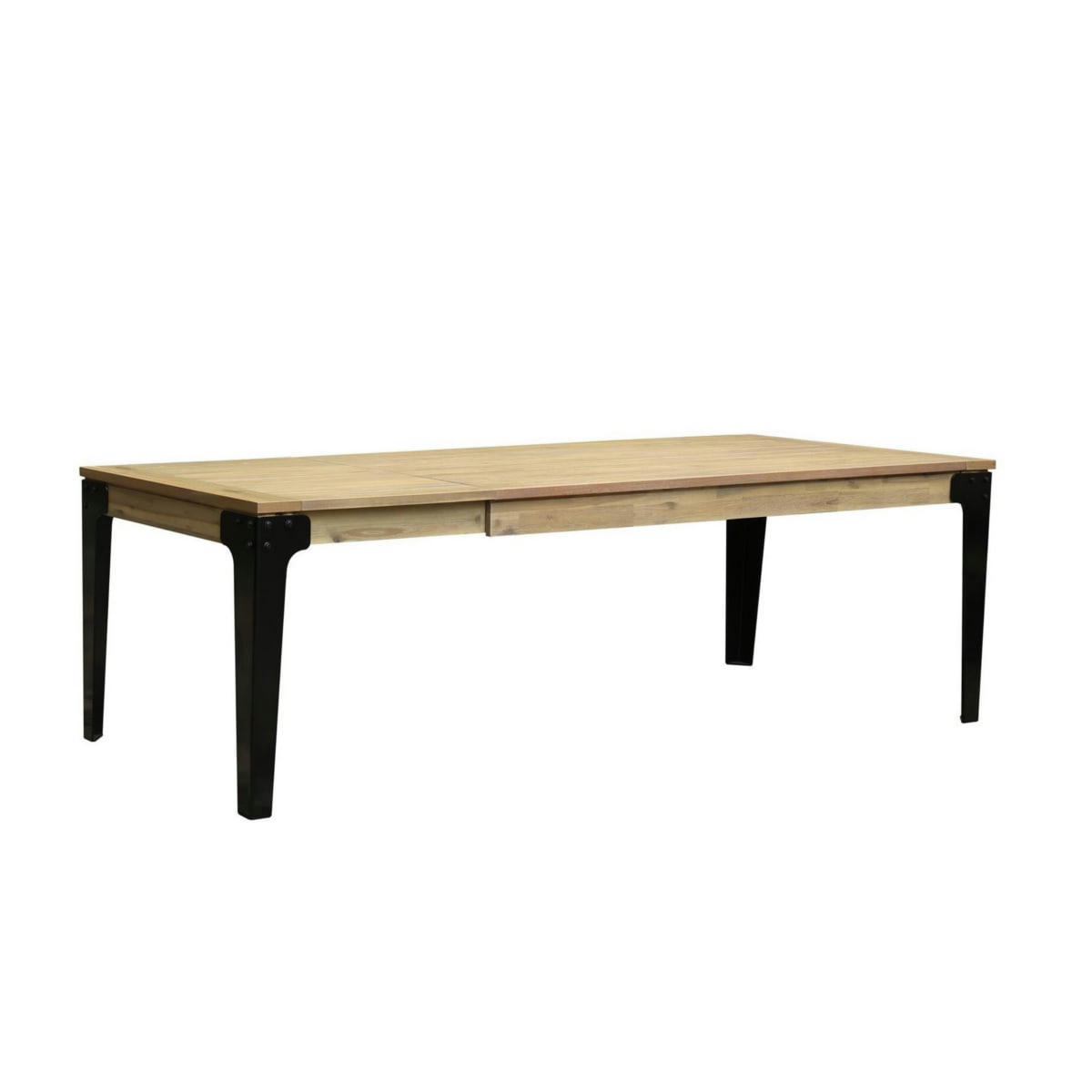 BALTIMORE - Table à manger extensible 10 à 12 couverts en bois et métal