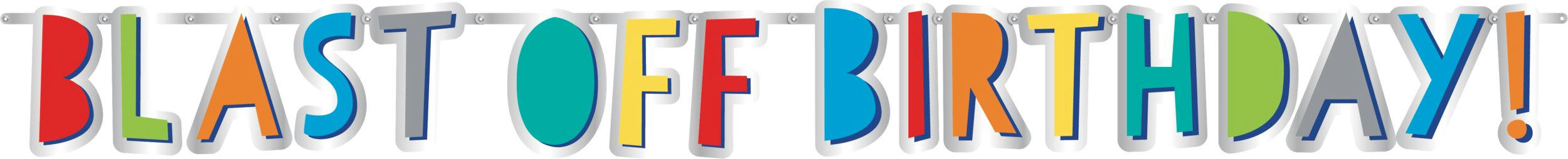 Blast Off Birthday Banners, 2-pk