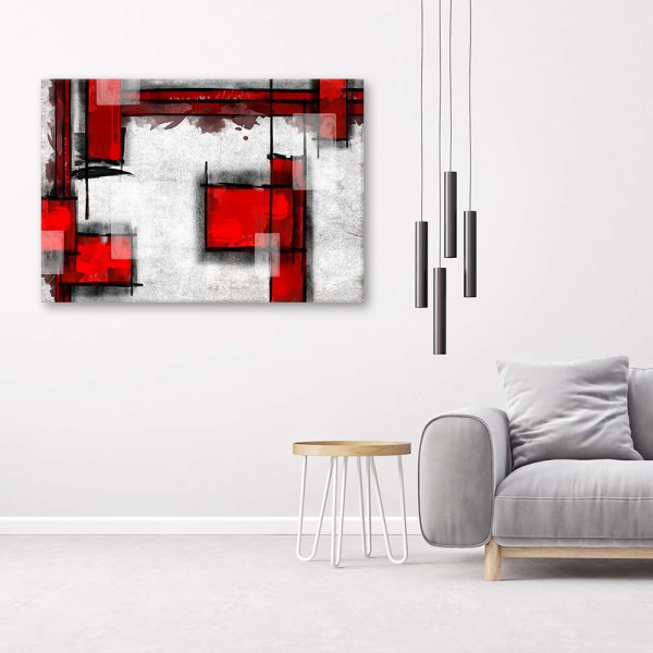 Feeby Obraz Abstrakcja geometryczna w czerwieni 60x40