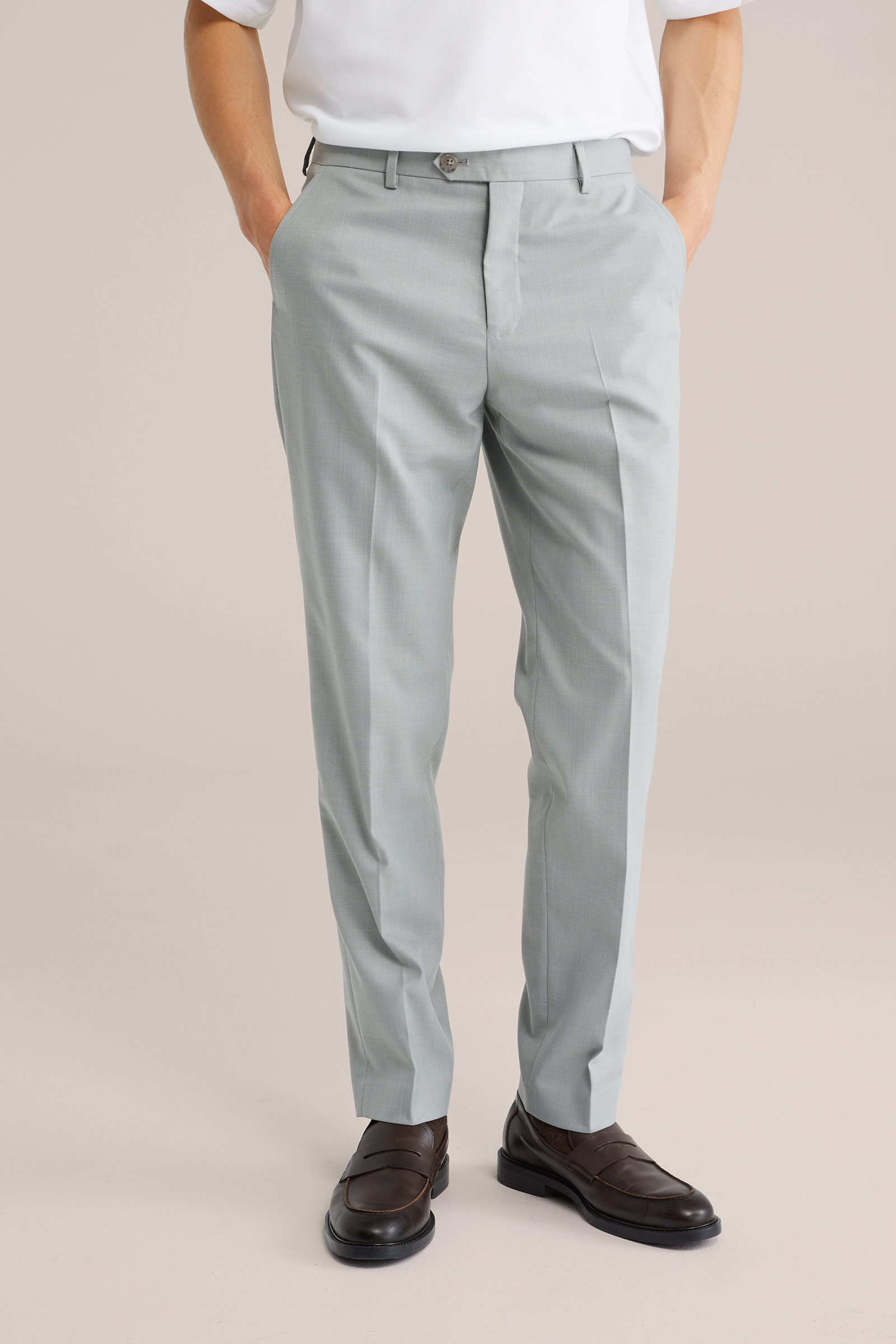 Heren Gem&ecirc;leerde slim fit pantalon