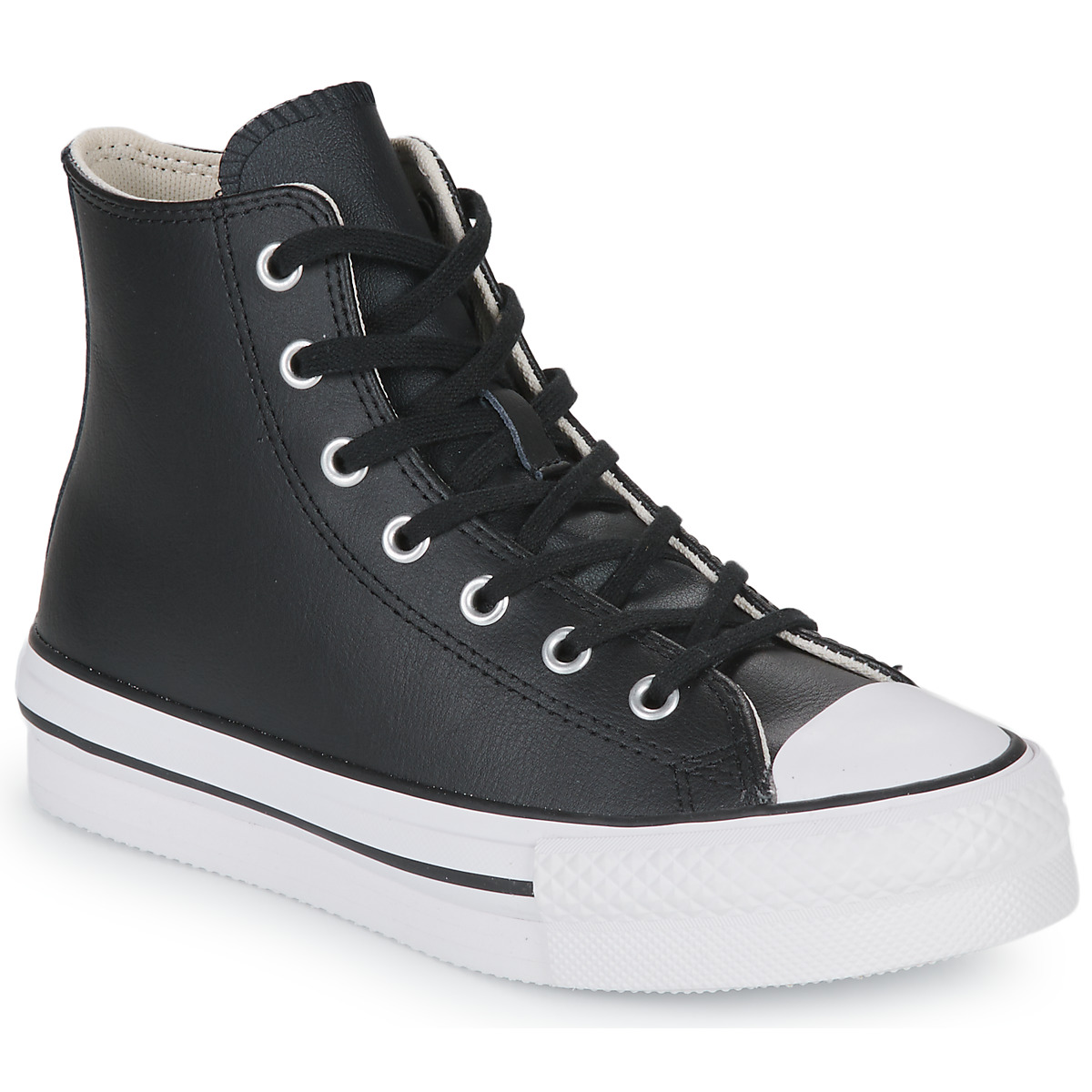 Converse - Chuck Taylor All Star Eva Lift Leather Foundation Hi - Black
