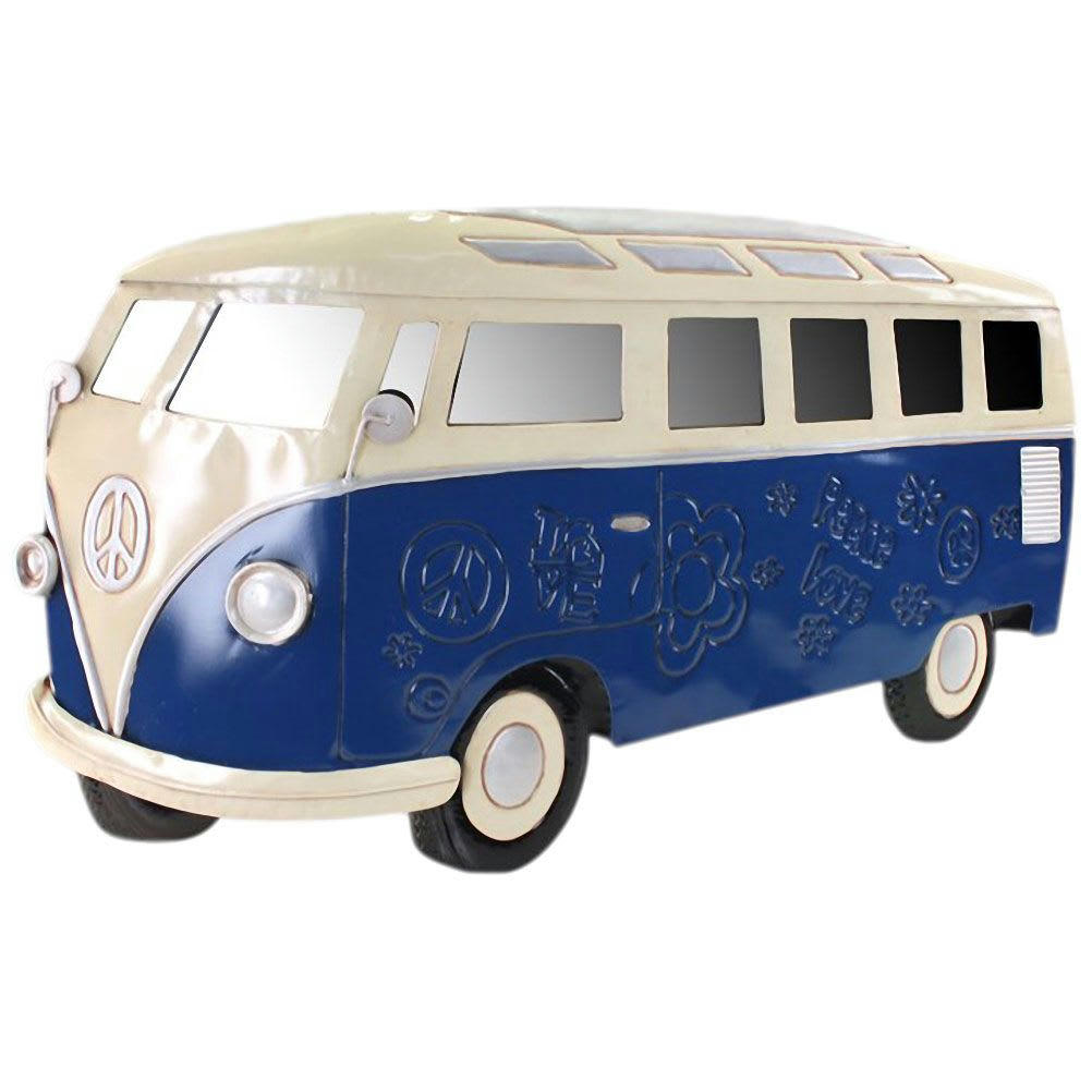 - Miroir combi peace and love bleu 50x30cm