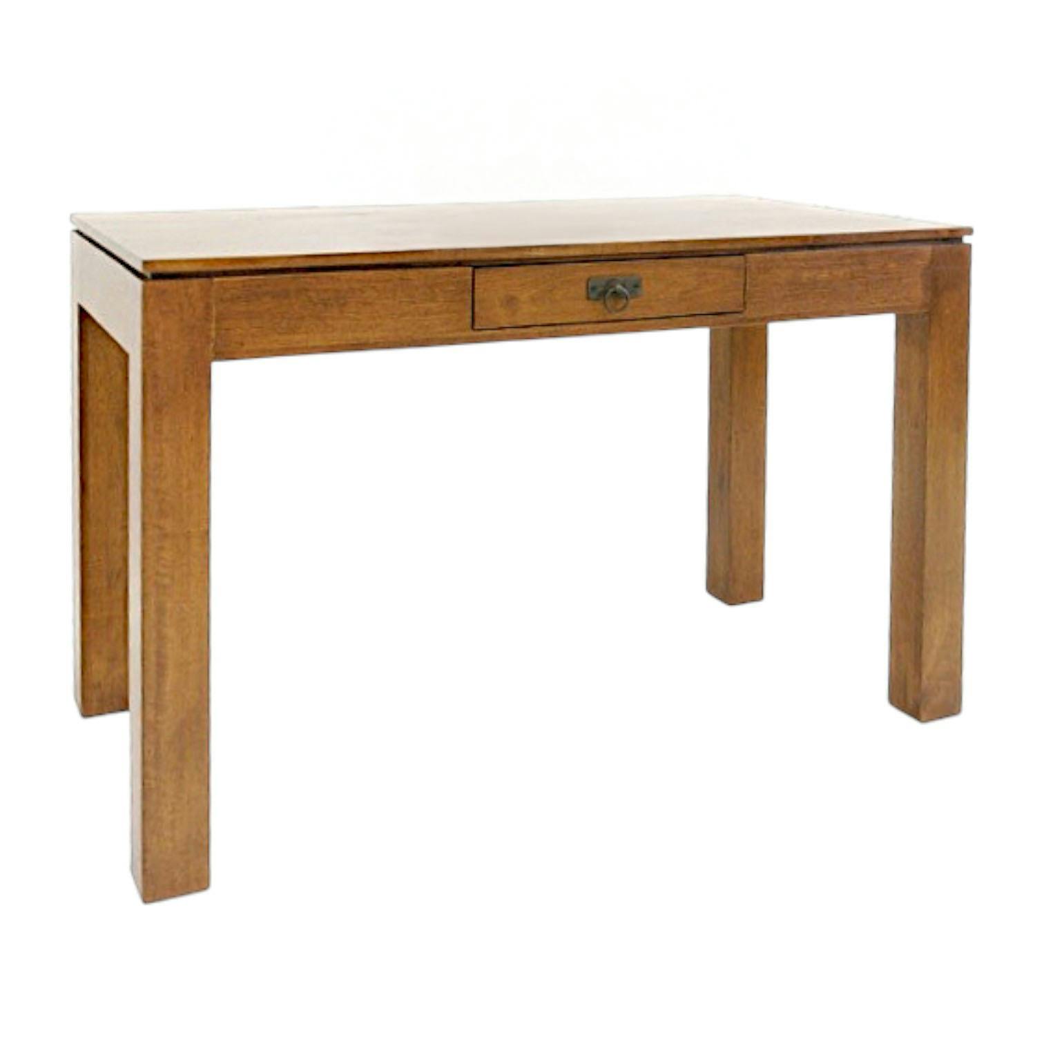 Bureau bois exotique hévéa 1 tiroir 120cm HELENA