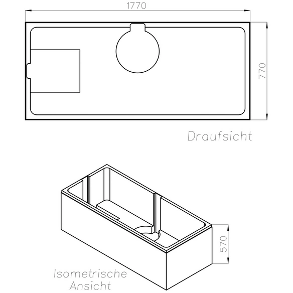 Wannenträger »Madera«, BxHxL: 77 x 57 x 177 cm, weiß