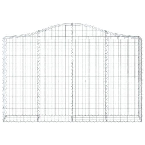NNEVL Arched Gabion Baskets 3 pcs 200x30x120/140 cm Galvanised Iron