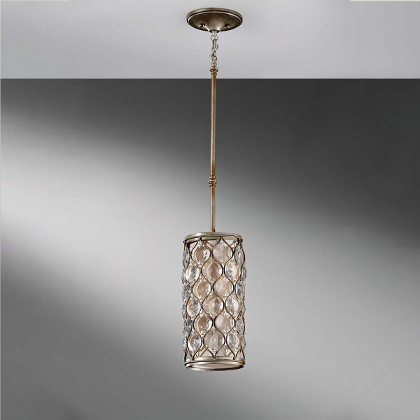 Lampa wisząca oksydowany srebrny Lucia 1xE27x60W Feiss
