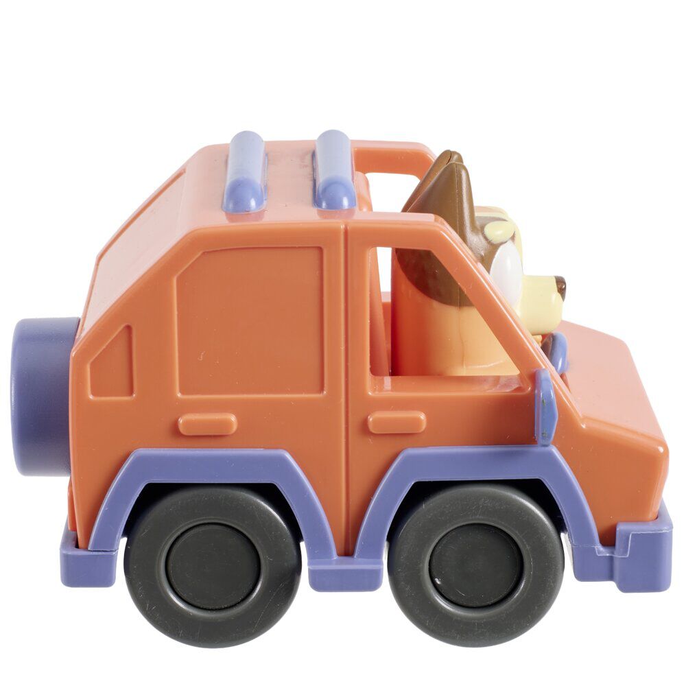 Véhicule mini Bluey plastique 9x6xH7cm (4 modèles)