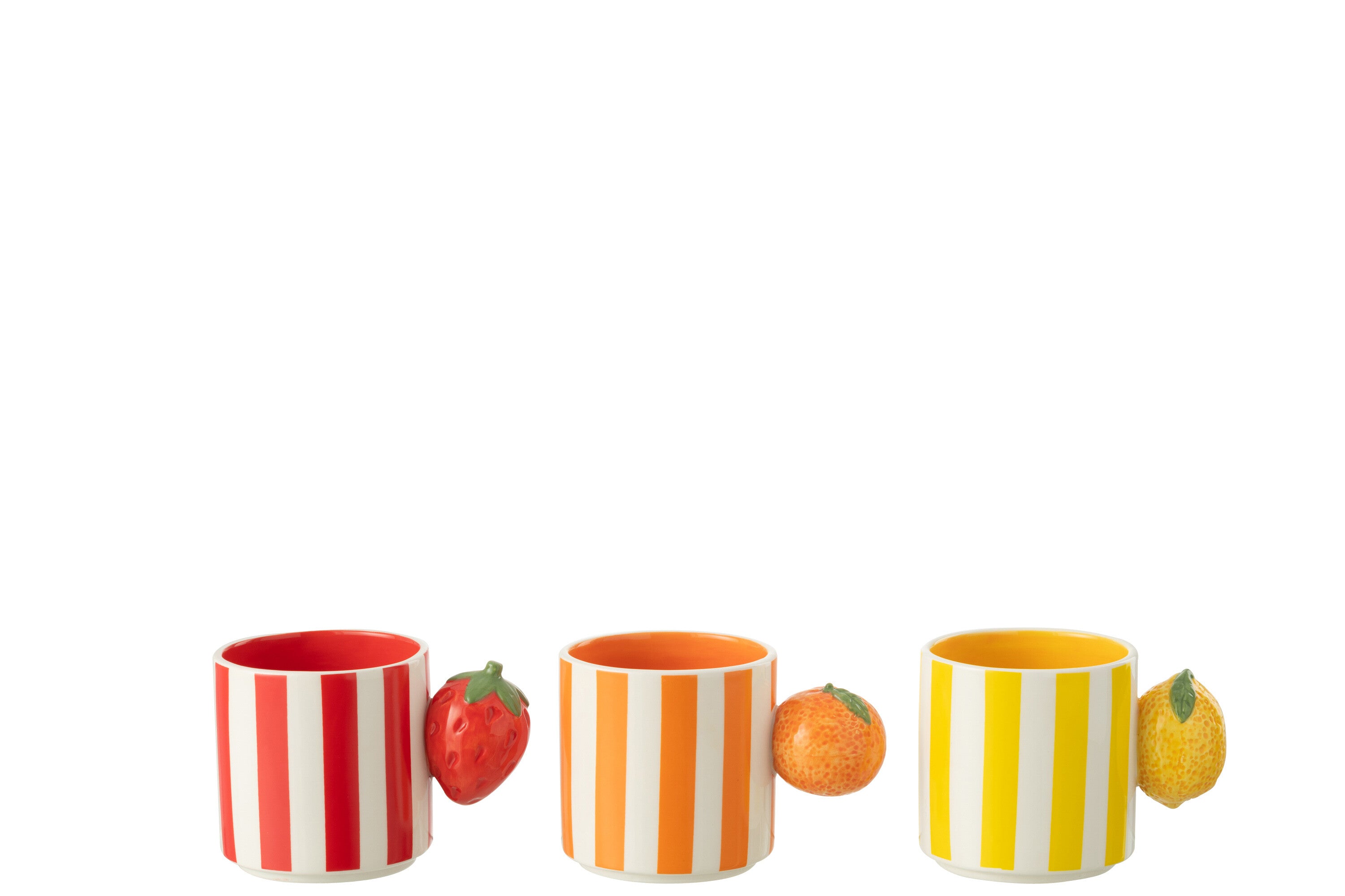 J-Line mok Fruit Dolomiet - keramiek - rood geel oranje - 3