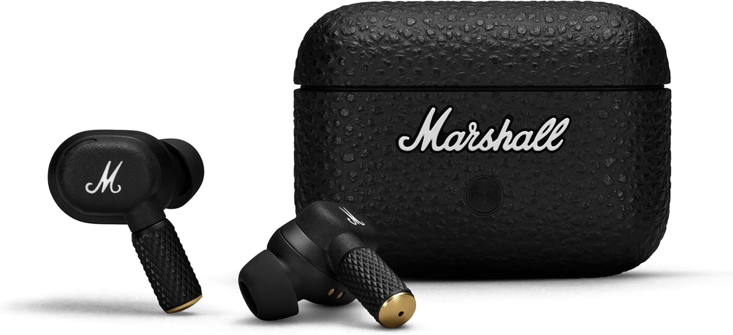 Marshall Motif II True Wireless Active Noise-Canceling Earbuds Headphones  Black