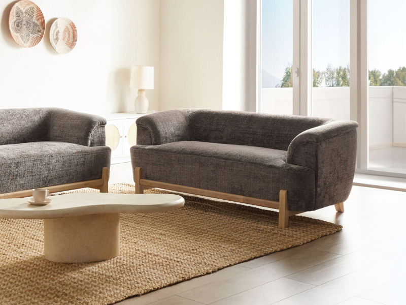 Sofa 2-osobowa szenil brązowa