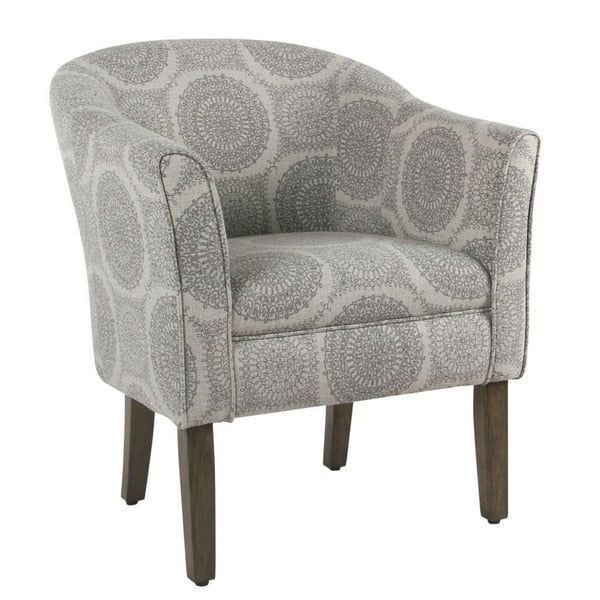 Porch & Den Blakeney Grey Medallion Tub Shaped Accent Chair