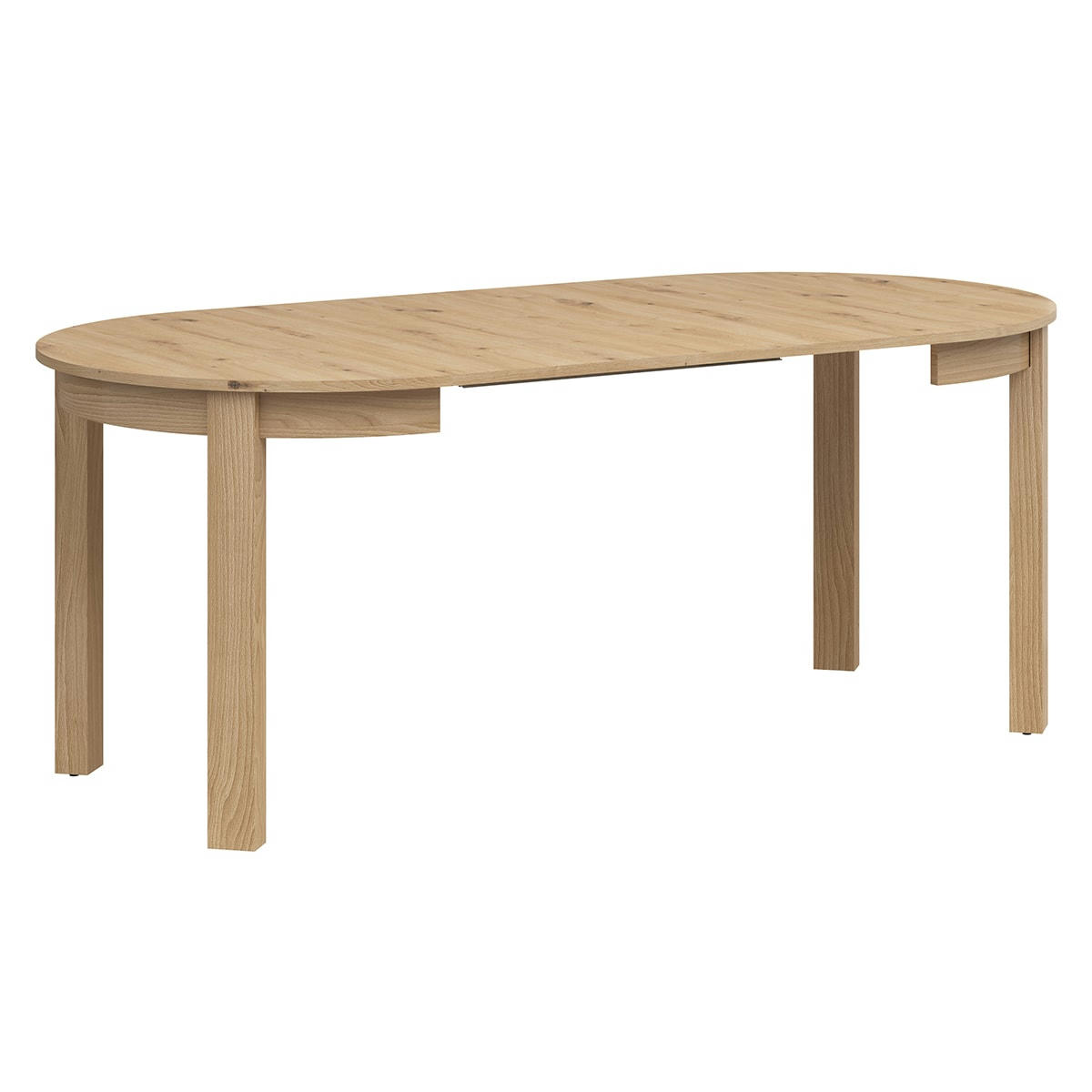 - Table à manger ronde extensible 2 à 8 places mdf et stratifiés naturel