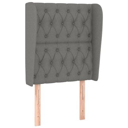 NNEVL Headboard with Ears Dark Grey 83x23x118/128 cm Fabric