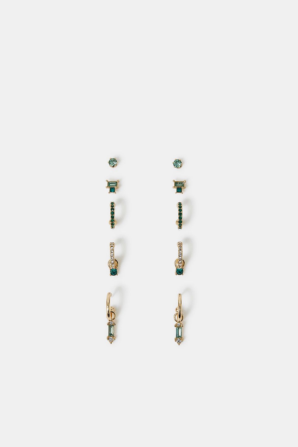 Accessorize 5-Pack Gemstone Stud and Hoop Earrings