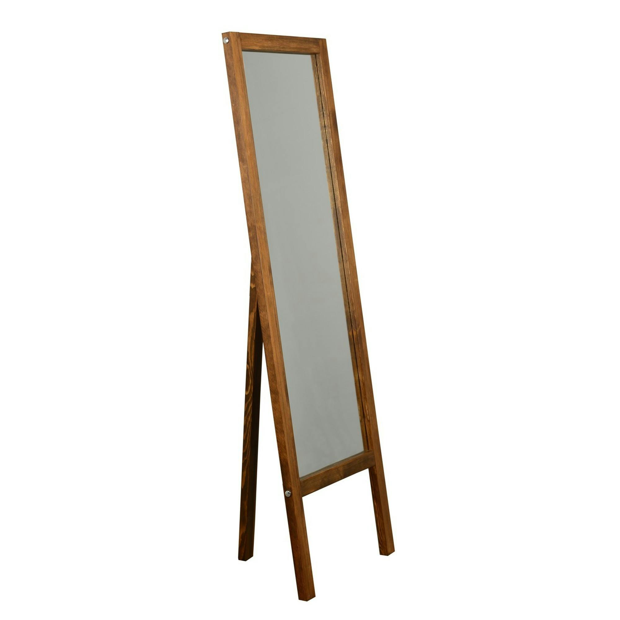 Miroir vertical sur pied - bois brun, 2 crochets HILO