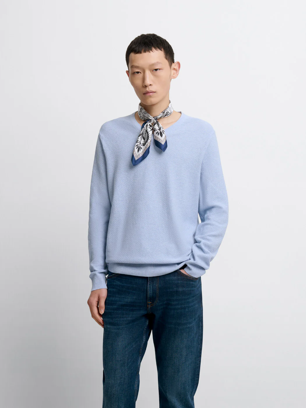 Pull col V en coton bio