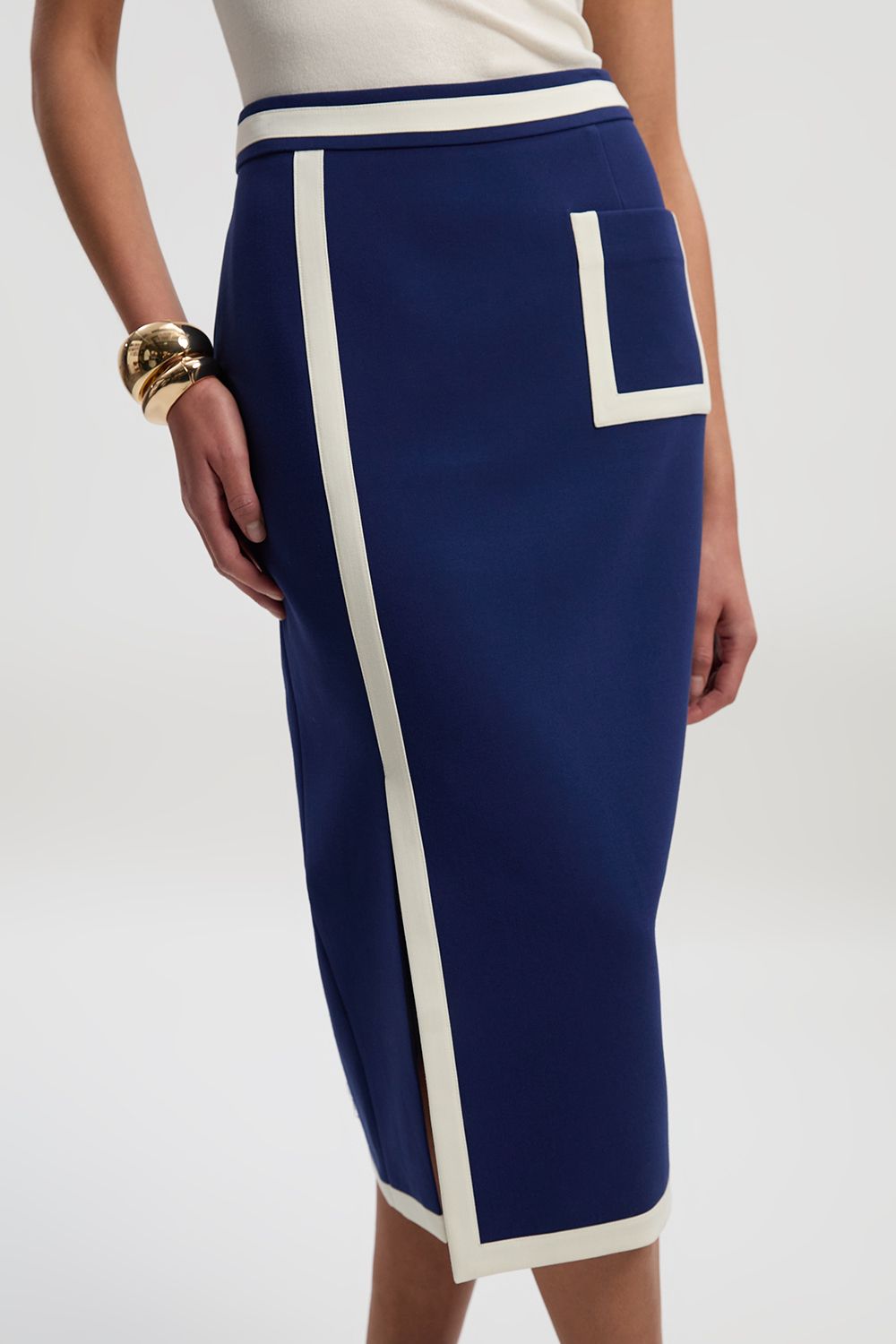 KarenMillen Petite Compact Stretch Tipped Tailored Pencil Skirt