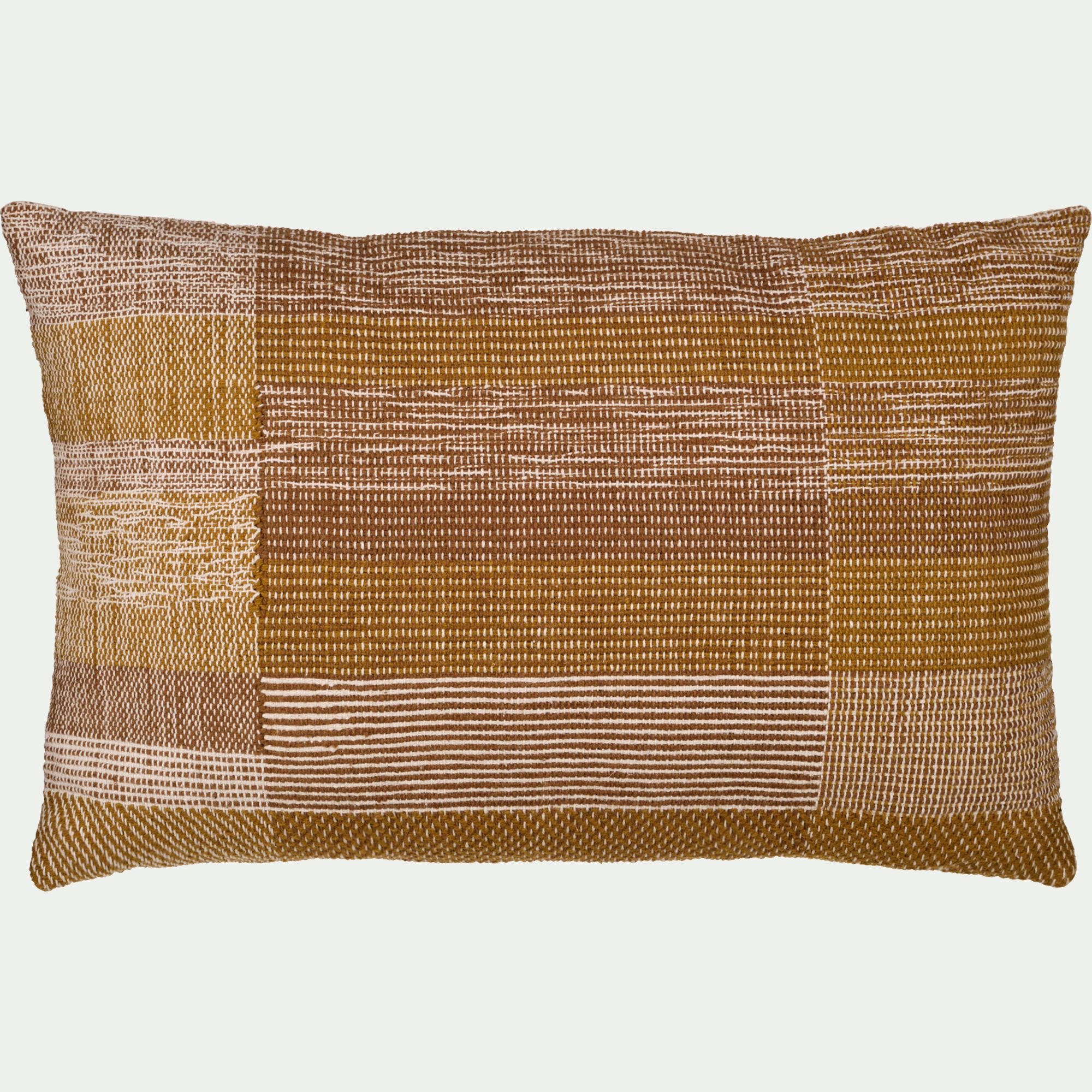 JASIM - Coussin à motifs tissés en coton 40x60cm - brun