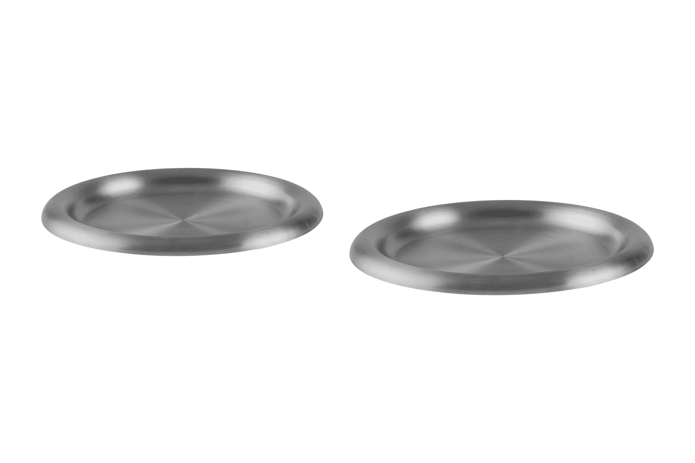 noo.ma Roto serveerbord set Ø28 cm - roestvrij staal, 2 stuks