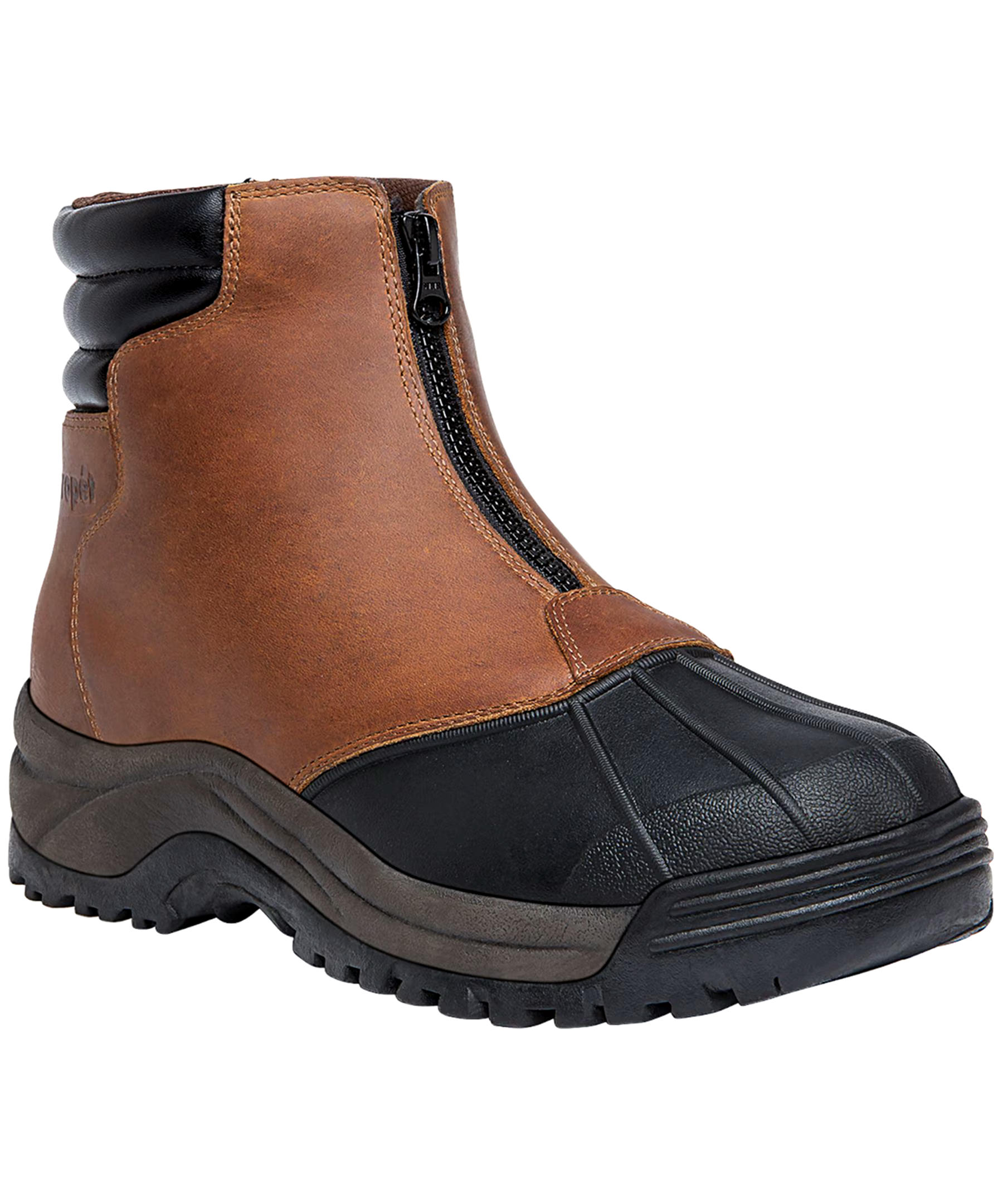 Propet Footwear Men's Blizzard Mid Zip Waterproof Leather Winter Hiker Boots 3E Width