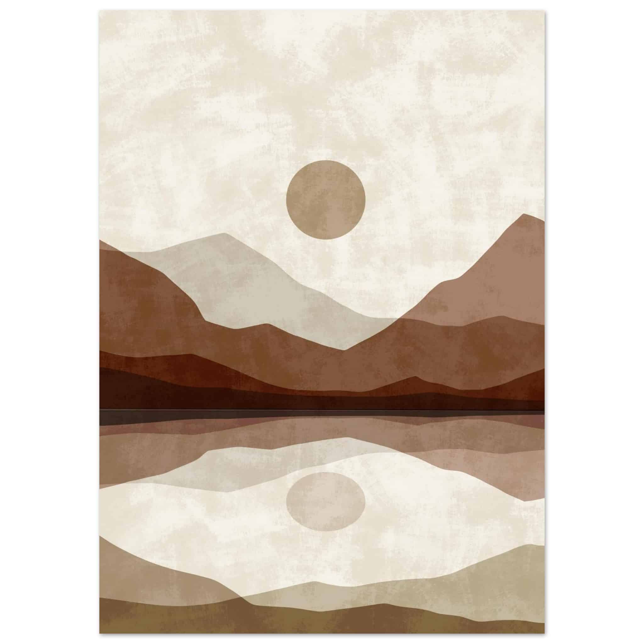 Artfulprints Poster Boho – Mirror mountain  - 50x70 cm - Meerkleurig