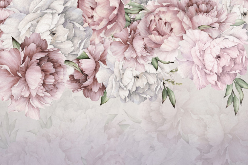Fototapeta Do Sypialni Pastelowe Peonie 90x60cm