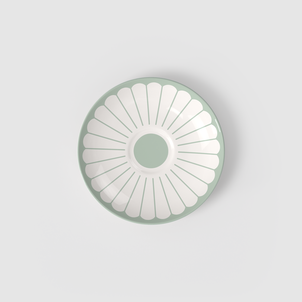 Fleur Coffee cup saucer - Green, 5.9'', Premium Porcelain