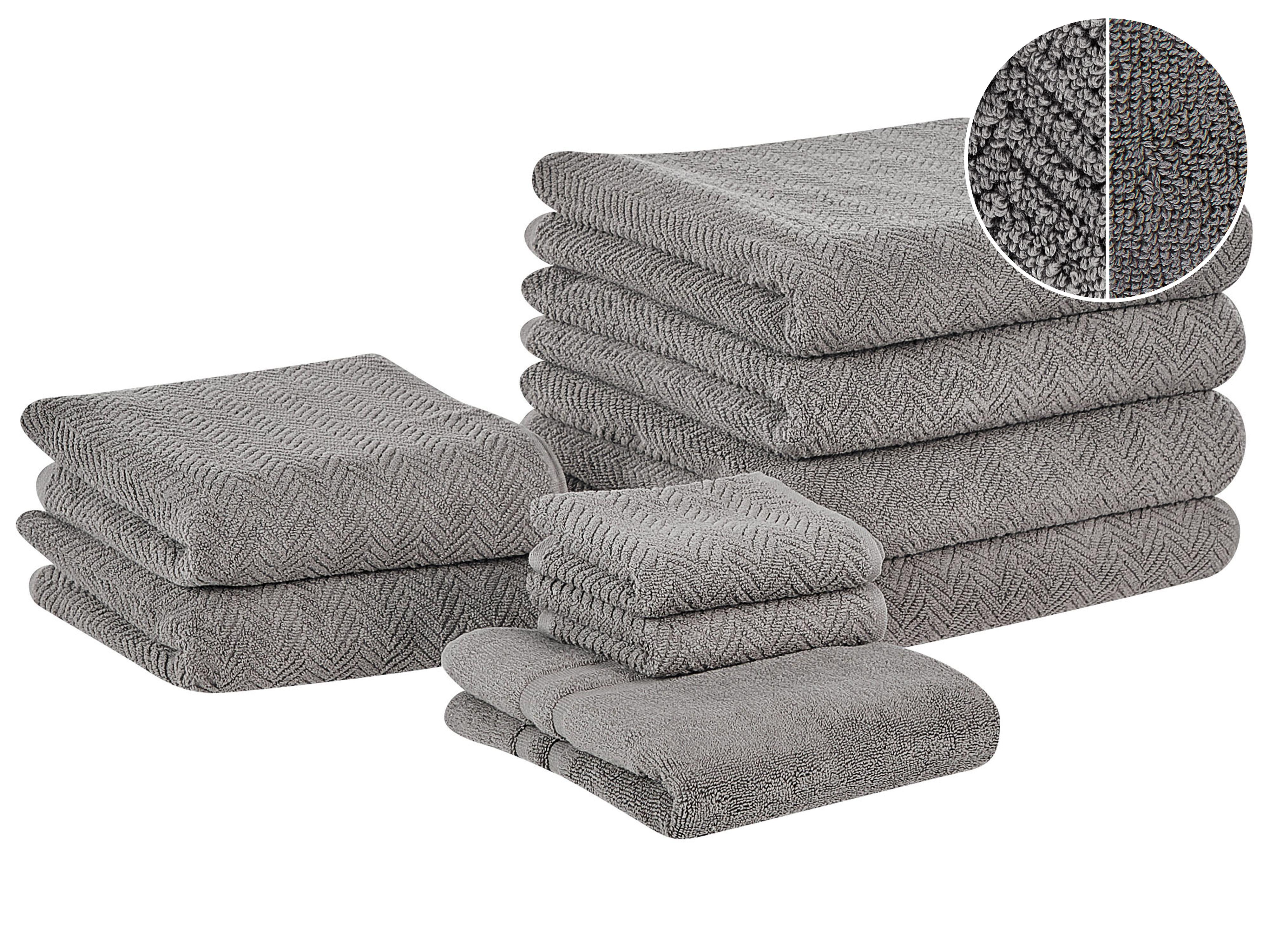 Set of 2 Towels MITIARO Terry Cotton Grey