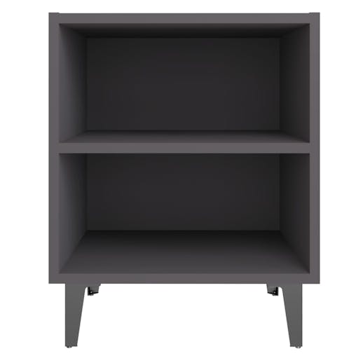NNEVL Bed Cabinets with Metal Legs 2 pcs Grey 40x30x50 cm