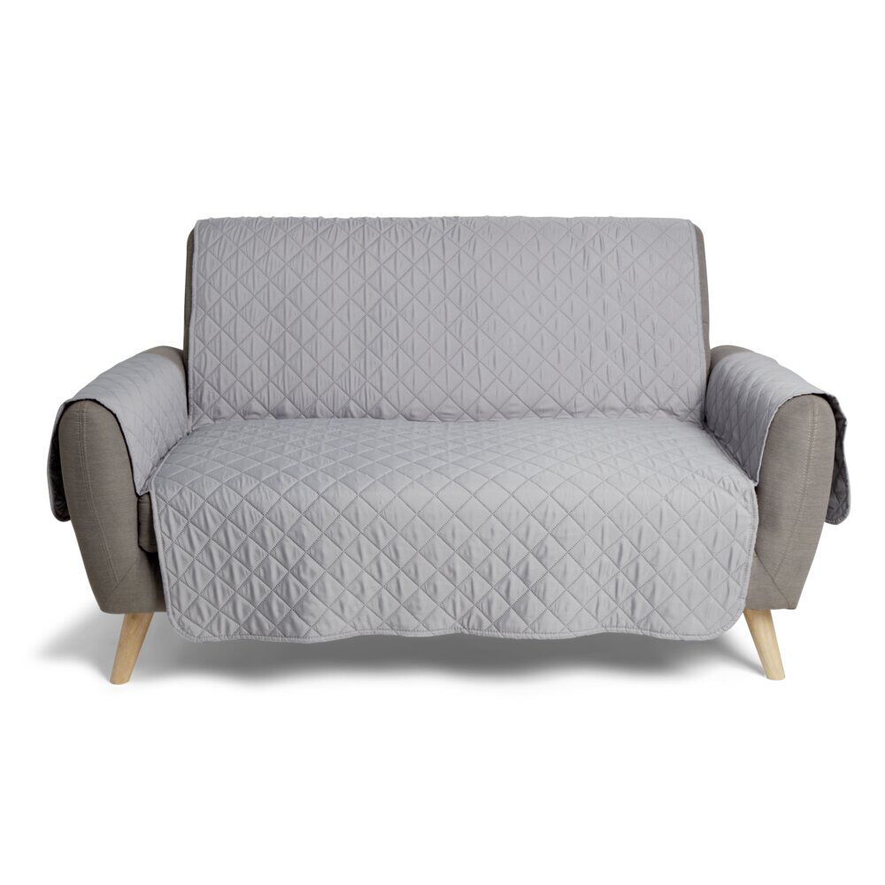 Protège canapé 2 places L223xH179cm molleton gris foncé