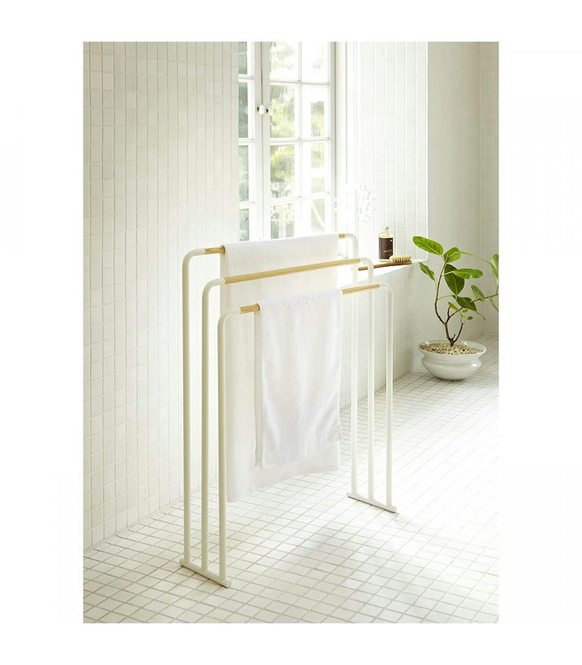 - Porte serviettes en métal 3 barres - Blanc