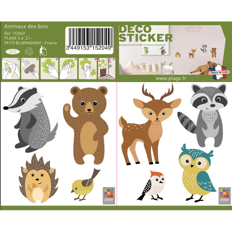 Planche de stickers Mini Animaux des bois