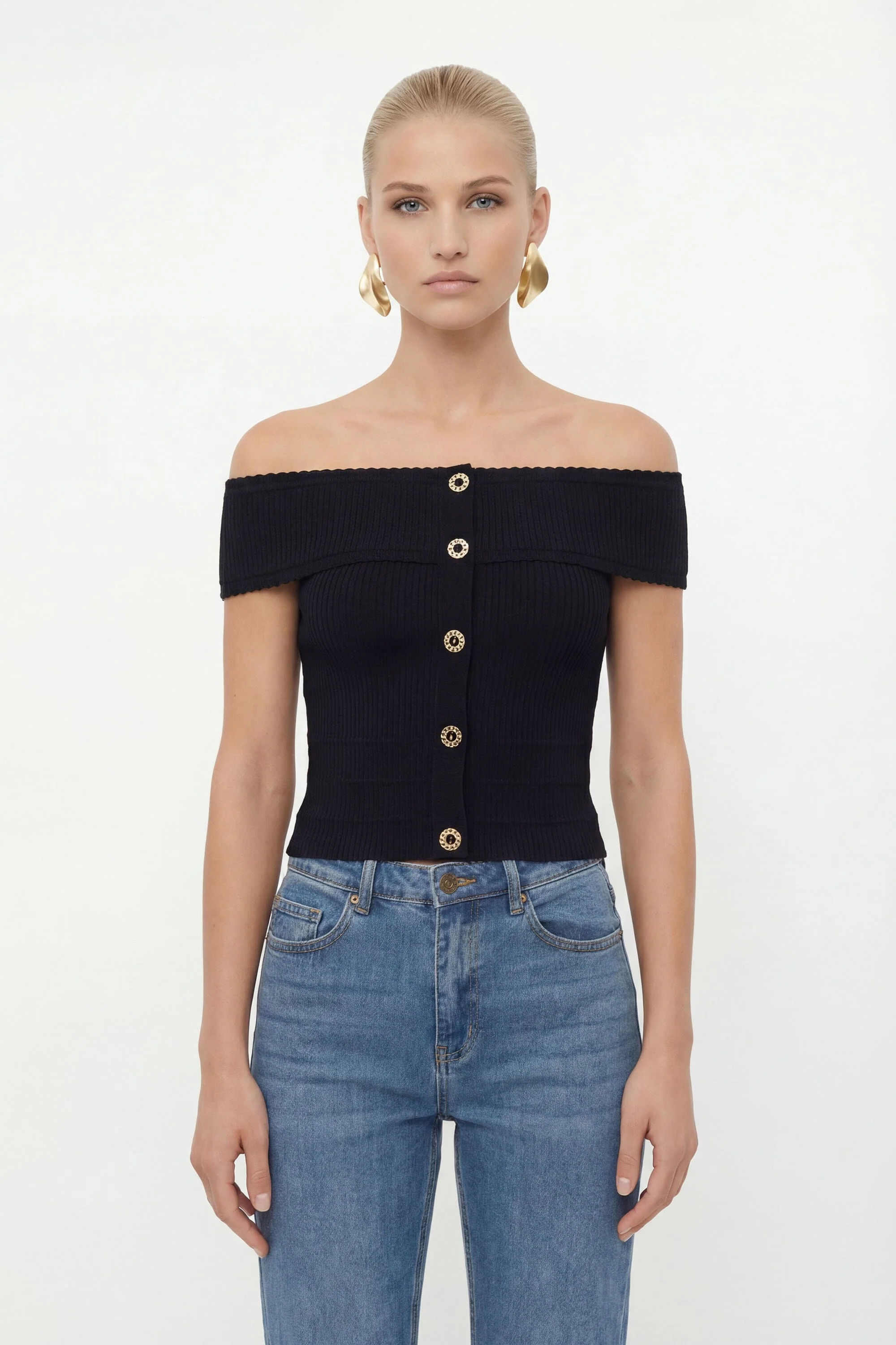 PULL COL BARDOT - CHRISTEN - NOIR
