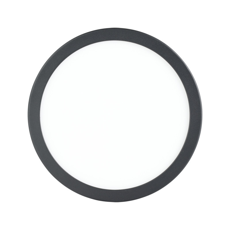 Plafonnier LED Fueva 5 noir avec détecteur de mouvement Ø 21 cm blanc chaud 2000 lm 17 W EGLO