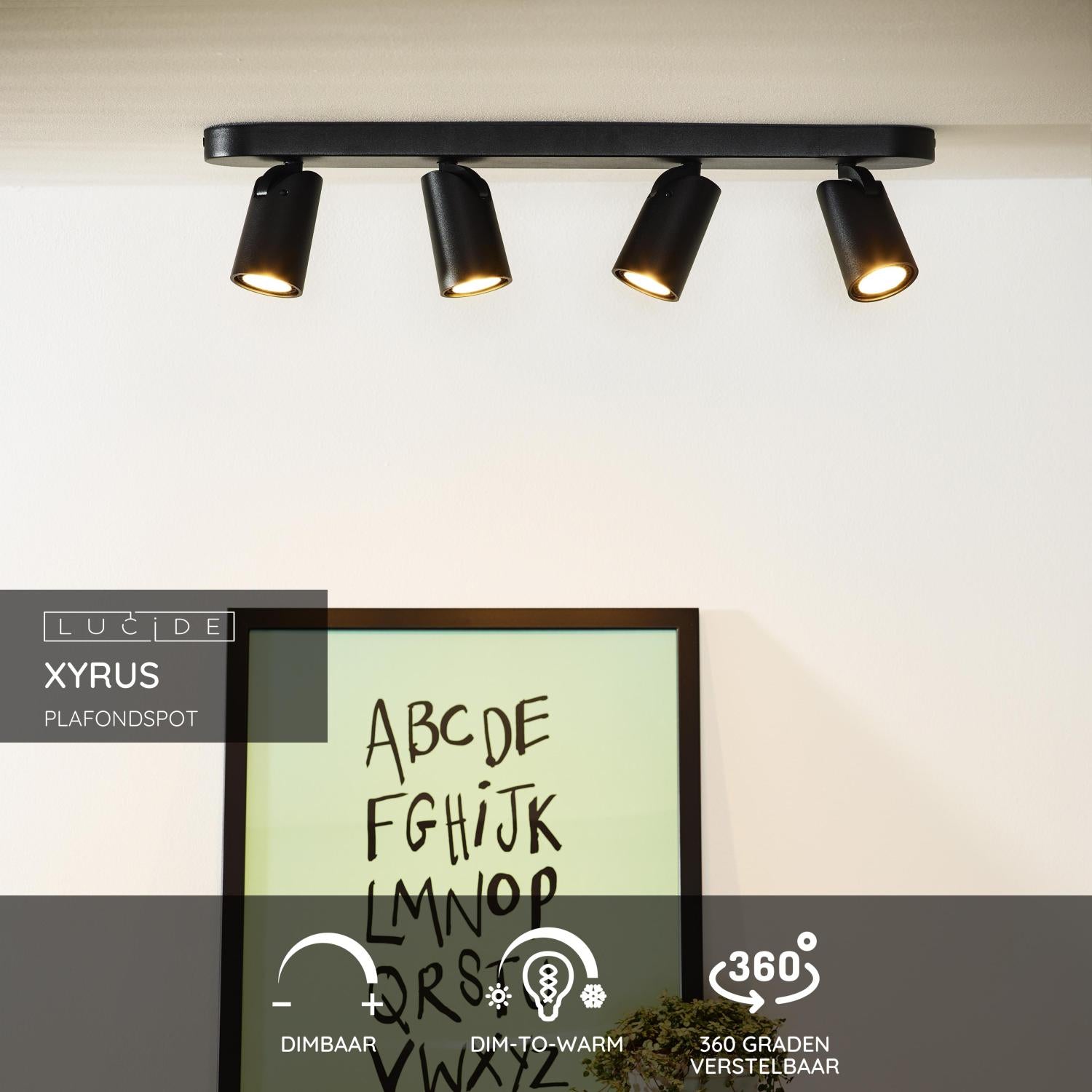 Lucide XYRUS Plafondspot - Zwart