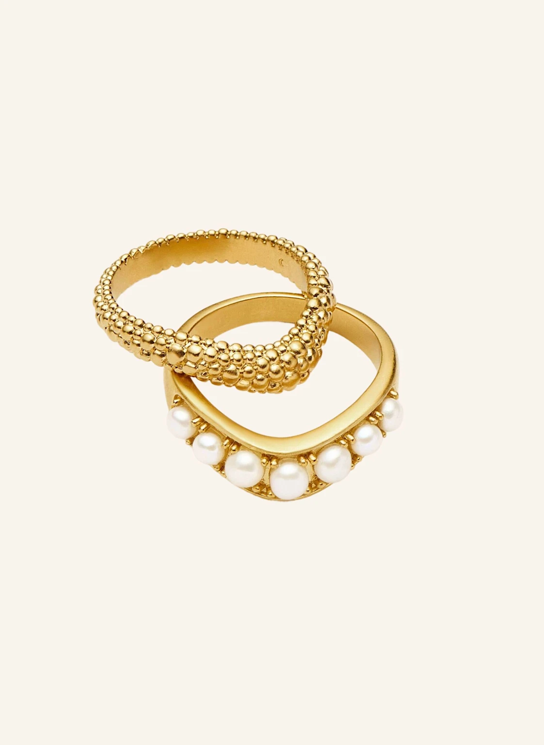MISSOMA Ringe PEARL BAYA STACKING RING SET by GLAMBOU