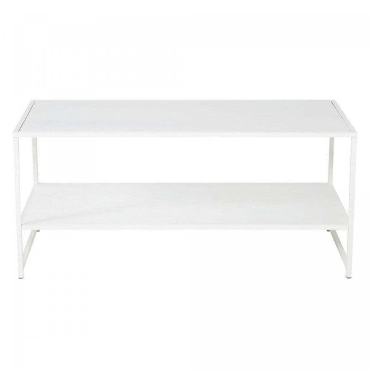 SPAVA - Table basse 2 plateaux en métal blanc