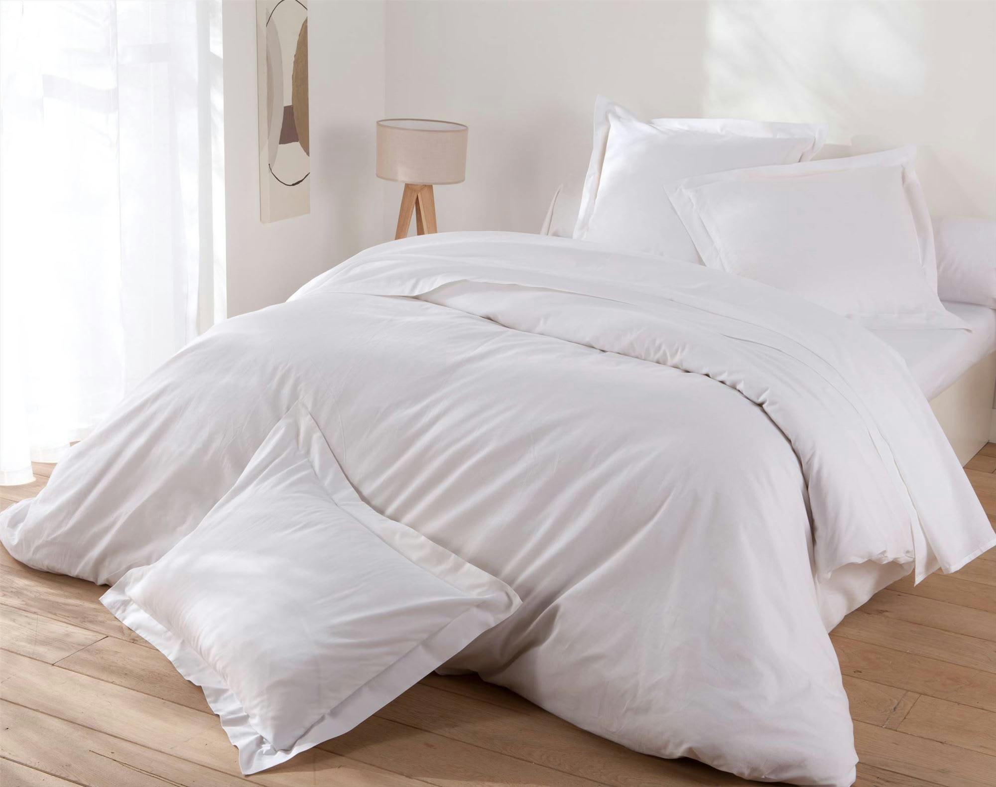 COTON UNI LAURÉAT - Housse de couette 240x220 blanc en coton
