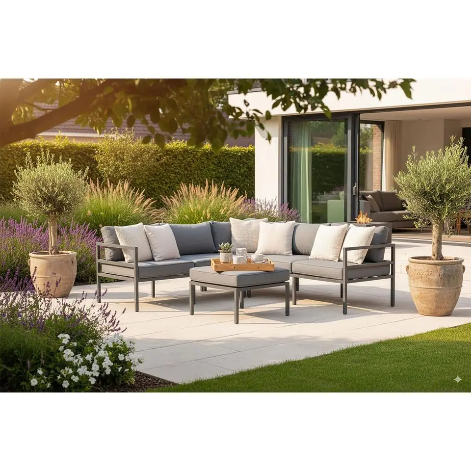 Hoek loungeset 5 personen Aluminium Grijs Lifestyle Garden Furniture Altino