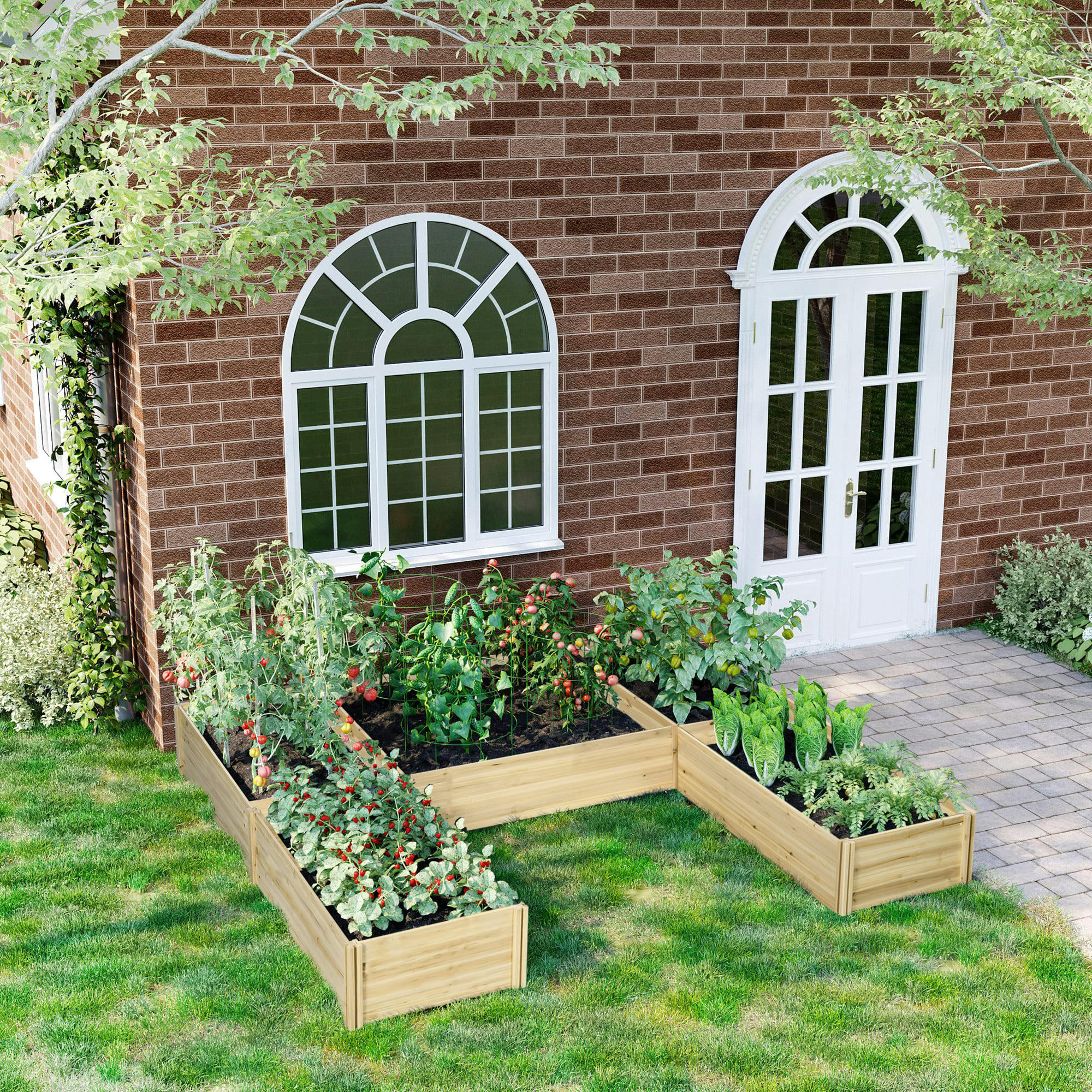 - Lot de 5 jardinières - forme personnalisable - sapin pré-huilé