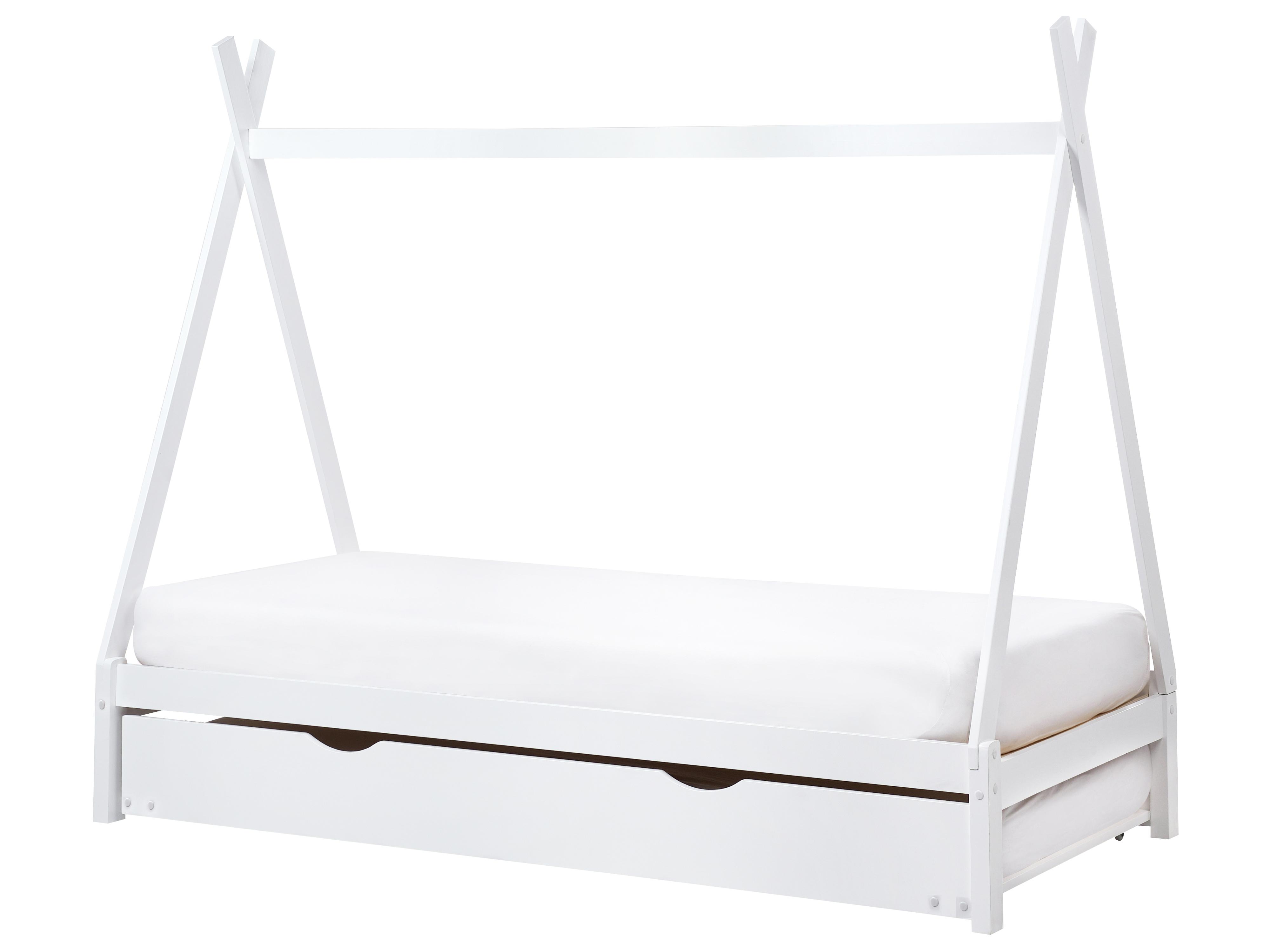 Kids Trundle Bed Pine Wood TALMONTIERS 90 x 200 cm (EU Single) White