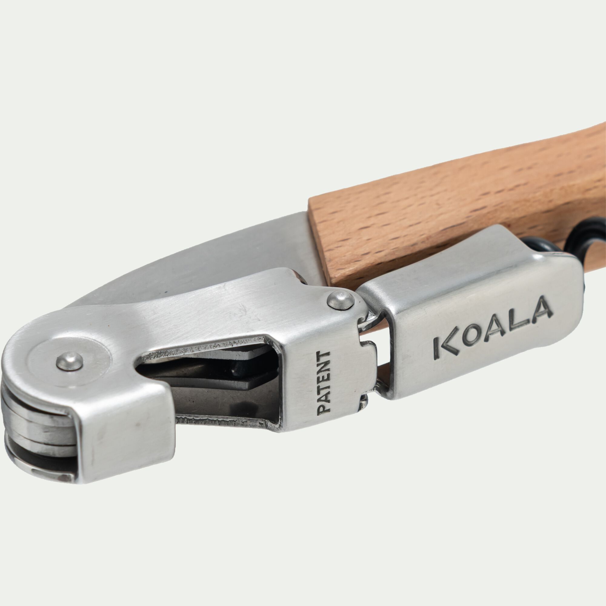 KOALA - Tire-bouchon à double levier en inox - naturel